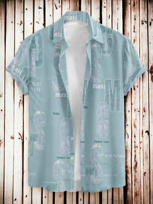 certizo Men Printed Casual Light Green Shirt