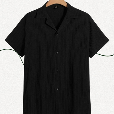 Nita creation Men Self Design Formal Gold Shirt