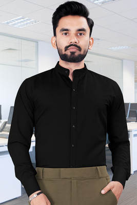 SHIRTZONE Men Solid Formal Black Shirt