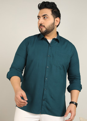 METRONAUT PLUS Men Solid Casual Dark Green Shirt