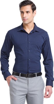 PARK AVENUE Men Checkered Formal Blue Shirt
