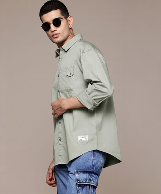 Roadster Men Solid Casual Green Shirt