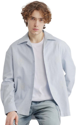 RARE RABBIT Men Solid Casual Blue Shirt
