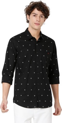 MUFTI Men Printed Casual Black Shirt