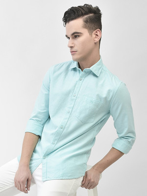 CRIMSOUNE CLUB Men Solid Casual Light Blue Shirt