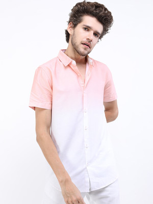 HIGHLANDER Men Dyed/Ombre Casual Orange Shirt