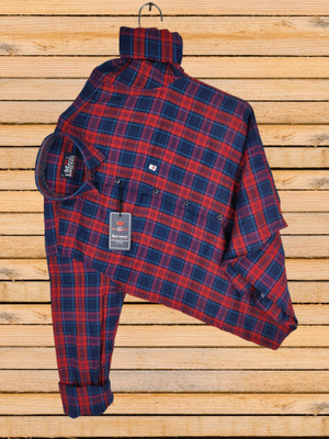 Marc Laurent Men Checkered Casual Blue, Red Shirt