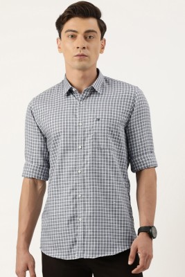 PETER ENGLAND Men Checkered Casual Grey Shirt