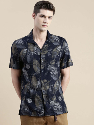 INVICTUS Men Printed Casual Dark Blue Shirt