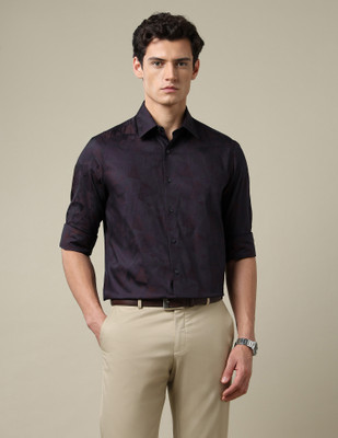 ARROW Men Printed Formal Dark Blue Shirt