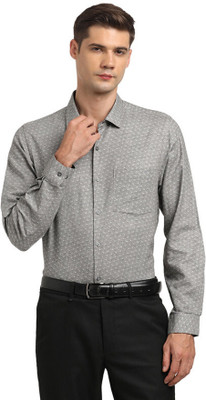 TURTLE Men Self Design Formal Grey Shirt