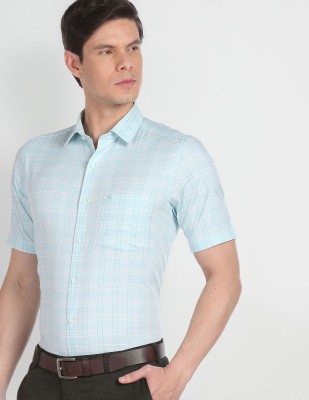 ARROW Men Checkered Formal Light Blue Shirt