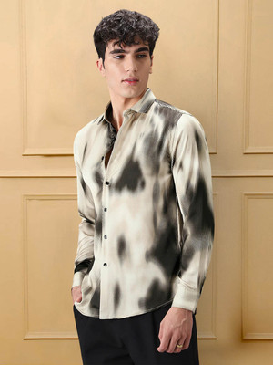 METRONAUT Men Printed Casual Grey Shirt