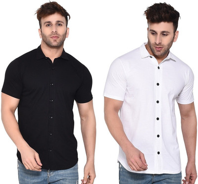GEUM Men Solid Formal Multicolor Shirt(Pack of 2)