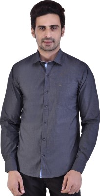 SQS Men Solid Casual Grey Shirt