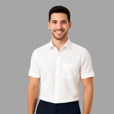 Garment Globe Men Solid Sports White Shirt