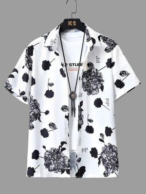 Billion Men Printed Casual White, Black Shirt