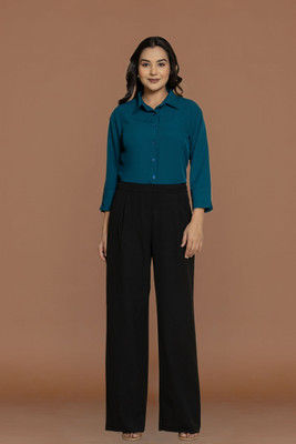 RAHUL TRADERS Women Solid Casual Dark Blue Shirt