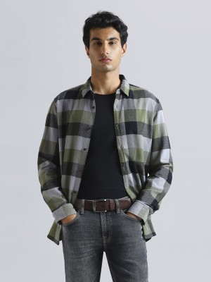 Pepe Jeans Men Checkered Casual Green Shirt