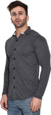 BEYOU FASHION Men Solid Casual Grey Shirt