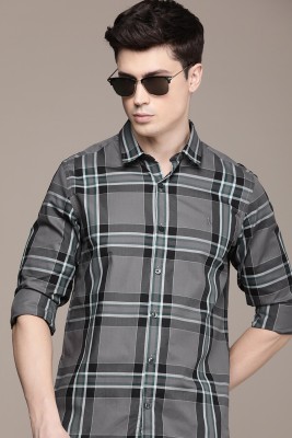 Simon Carter London Men Checkered Casual Grey Shirt