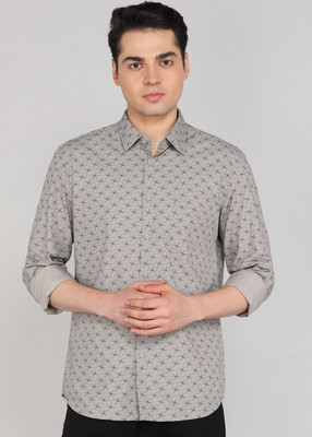 PARX Men Printed Casual Grey Shirt