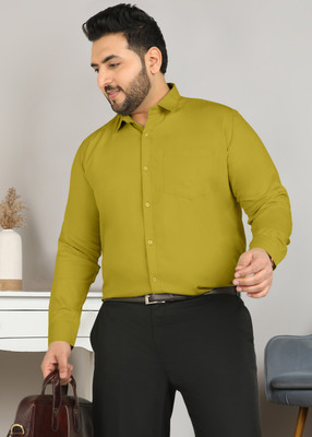 Sztori Men Solid Formal Green Shirt
