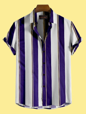 Qirik Men Printed Casual White Shirt