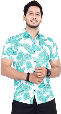 METRONAUT Men Printed Casual Light Blue, White Shirt