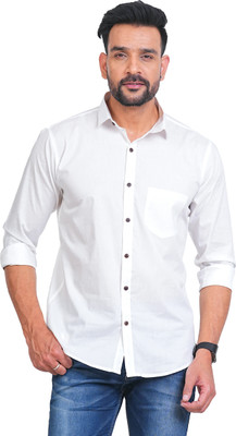 EAK FASION Men Solid Formal White Shirt