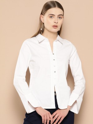 CHEMISTRY Women Solid Casual White Shirt