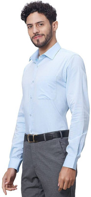 Style Grove Men Solid Casual Light Blue Shirt