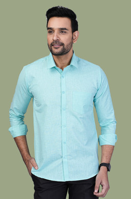 RENOUX Men Solid Formal Light Blue Shirt