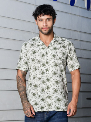 Stylox Men Printed Casual Green Shirt