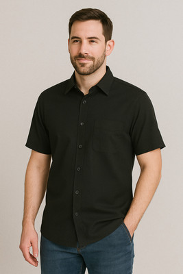 Adam Phillip Men Solid Formal Black Shirt