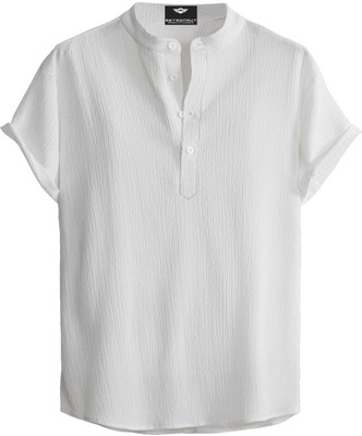 METRONAUT Men Solid Casual White Shirt