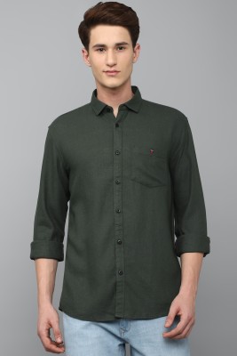 LOUIS PHILIPPE Men Solid Casual Green Shirt