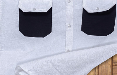 Ethavaa Men Self Design Casual White Shirt