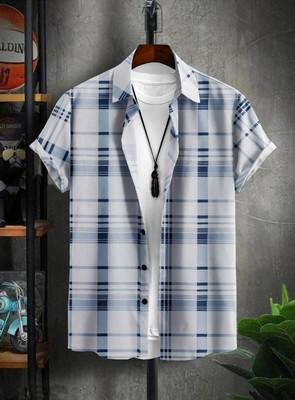 dream believe fashion Women Checkered Casual Blue, White Shirt