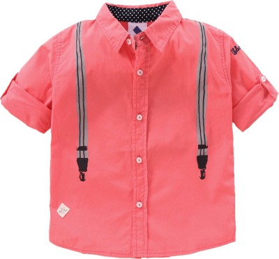 Tonyboy Baby Boys Solid Casual Pink Shirt