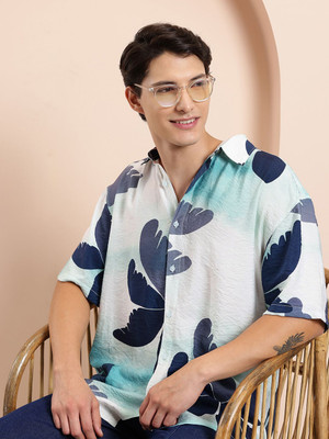 Mast & Harbour Men Printed Casual White Shirt