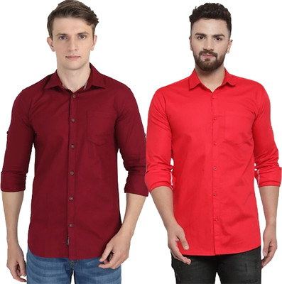 Modernity Men Self Design Casual Multicolor Shirt(Pack of 2)