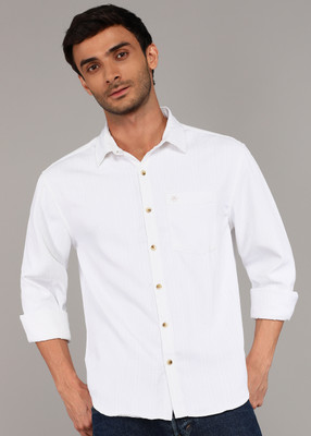 WROGN Men Solid Casual White Shirt