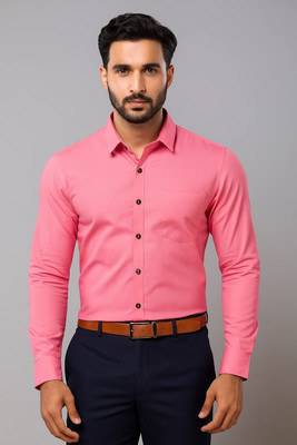 RANGFIT Men Solid Formal Pink Shirt