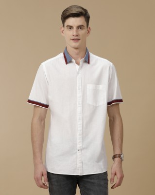 CAVALLO BY LINEN CLUB Men Solid Casual White Shirt