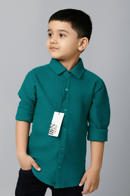 Vikita Enterprise Boys Self Design Casual Green Shirt