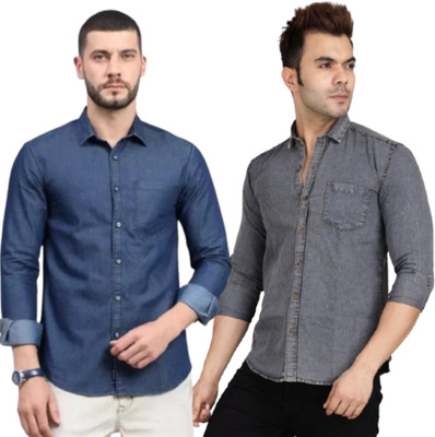Mark Haydon Men Solid Casual Multicolor Shirt(Pack of 2)