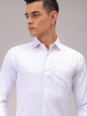 The Indian Garage Co. Men Printed Formal White Shirt