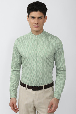 PETER ENGLAND Men Printed Formal Green Shirt