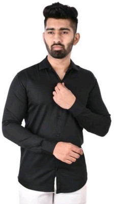 ARRONE Men Solid Casual Black Shirt